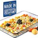 Borosilicate Glass Baking Dish for Oven, Casserole Dish, Heat Resistant Glass Ovenware, 16 in x 11 in Rectangular Baking Tray, 2 inches Height and 4-Quart Capacity Glass Cookware