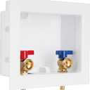 Universal Washing Machine Outlet Box, 1/2-Inch Pex Crimp x 3/4-Inch MHT Connection with Center Drain, Laundry Washer Valve Outlet Box