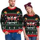 Colorful House Unisex's Ugly Christmas Jumper Sweater Printed Pullover,3D Funny Digital Print Sweatshirt Suit for Men Woman (XX-Large)