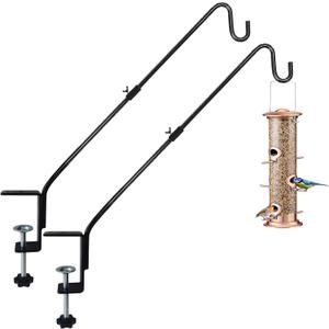 Fence Deck Hook 27.5 Inch Heavy Duty Clamp-On Deck Rail Balcony Railing Hanger for Hanging Bird Feeders, Plants, Flower Baskets,Windchimes, Lanterns,Holiday Decoration (2)