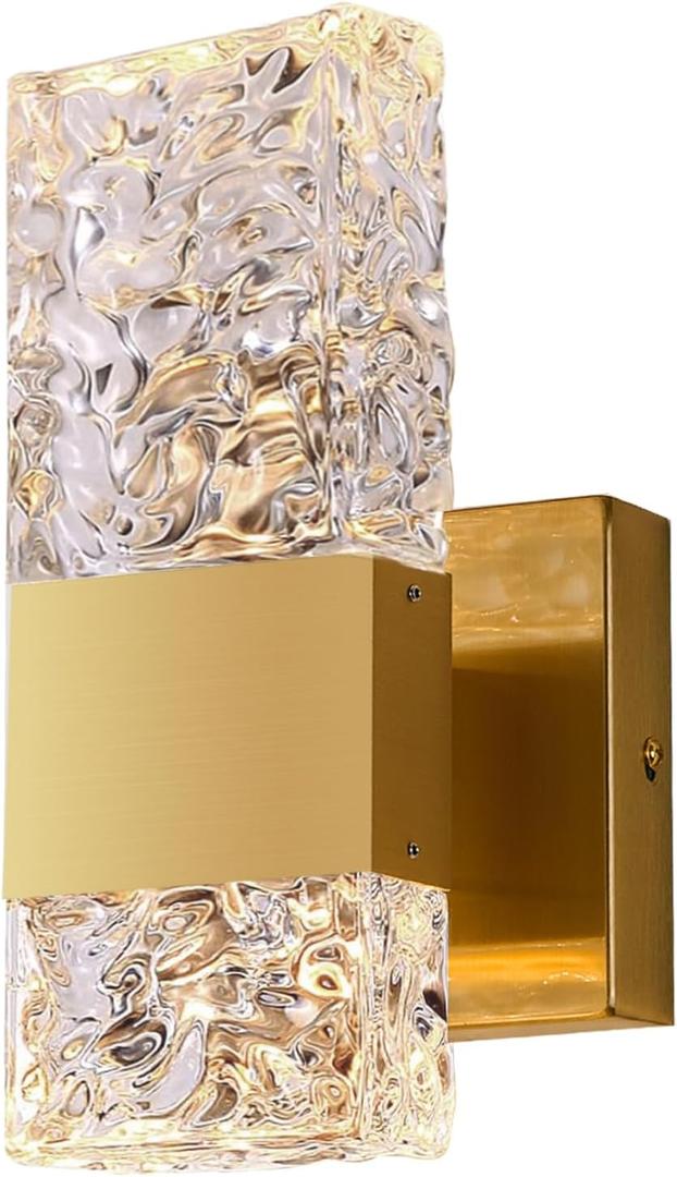 Modern LED Vanity Lights for Bathroom Brushed Gold Crystal Vanity Lighting Fixtures Wall sconces Over Mirror Lighting Fixtures 3000K