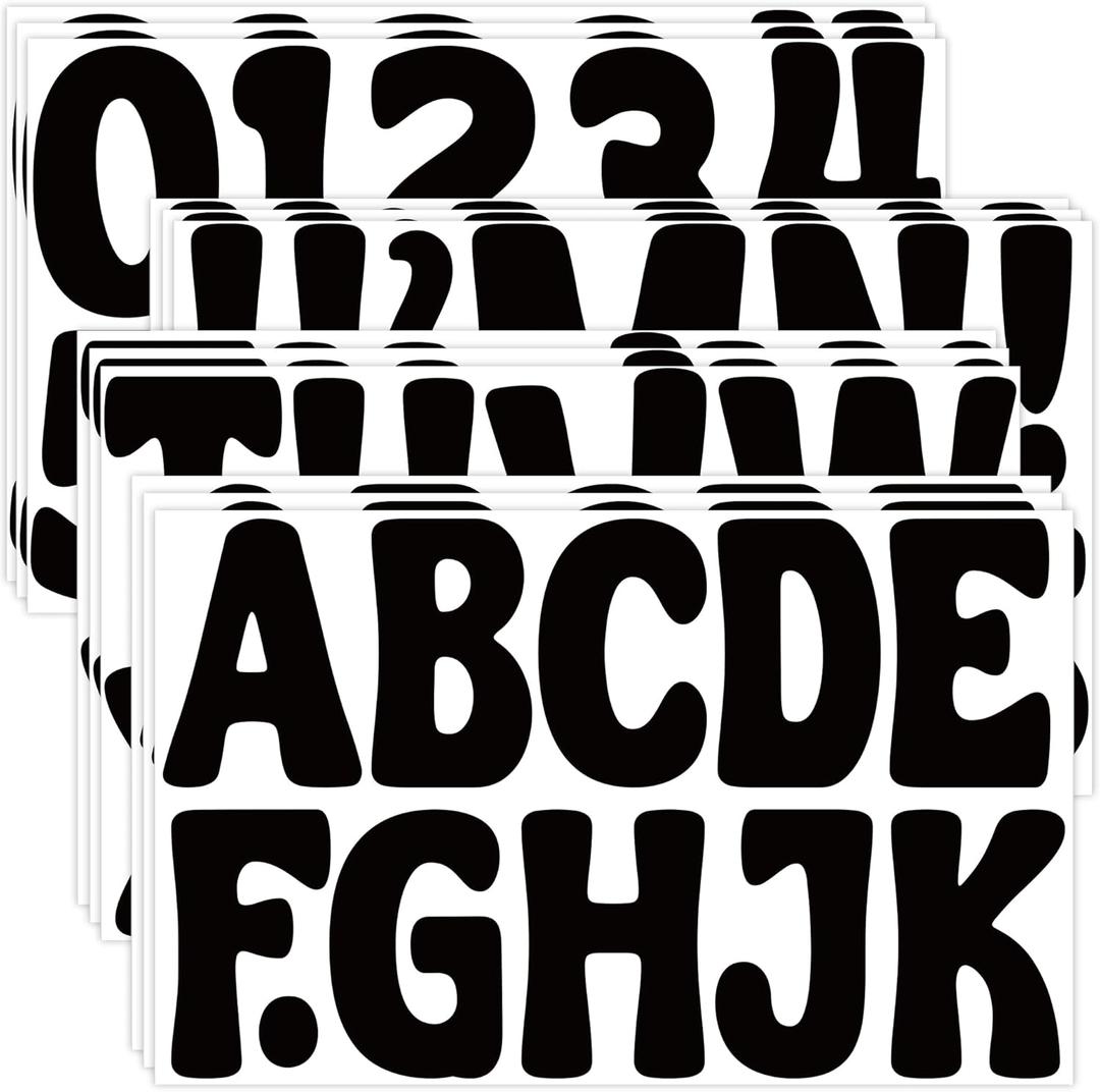 150 PCS Letter Stickers Large Bulletin Board Letters Alphabet Number Stickers Vinyl Waterproof Self-Adhesive Stick on Letters for Poster Board Mailbox Crafts Classroom Home Party Decor(Black, 3 Inch)
