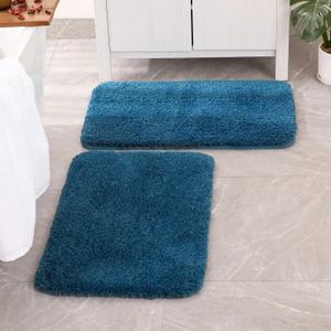MIULEE Peacock Bathroom Rugs Set 2 Piece, Soft Absorbent Microfiber Bath Mat Set, Non Slip Quick Dry Machine Washable Plush Shaggy Bath Rugs for Bathroom Floor, Tub and Shower, 20X30 inches
