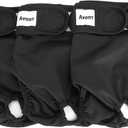 Avont 3 Pack Washable Female Dog Diapers, Premium Reusable Highly Absorbent Doggie Period Panties Durable Dog Diaper Cover -L 3 Black