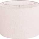 Wellmet 13"x13"x10" Assembly Required Lampshade for Table Lamp, Bedside Lamp, Floor Lamp, Fabric Drum Lampshade Classic Modern Style, Spider Fitter, Linen