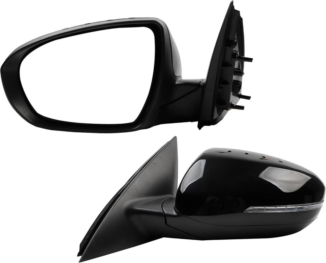 Dasbecan Driver Left Side Door Mirror Compatible with Kia Optima 2014 2015 with Power Glass | Heated | Turn Signal | Manual Folding | Painted Outside Door Mirror KI1320175 876104C501 6Pins Black