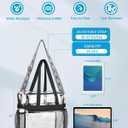 Paxiland Clear Bag for Stadium Events 12x6x12 inches, Clear Tote Bag with Reinforced Strap, Clear HandBag for Sports Concert (White Block Strap)