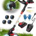 String Trimmer Cordless with Auto Feed,20V Battery Powered 13" Edger and Weed Trimmer,2 in 1 Electric Grass Trimmer,2.5Ah Battery and Fast Charger Included (Black)