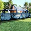 2 x Halloween Banner Haunted Graveyard Backdrop Banner 118x20 Inches Spooky Tombstones Dark Forest with Creepy Castle for Halloween Party Haunted House Outdoor Yard Wall Decor