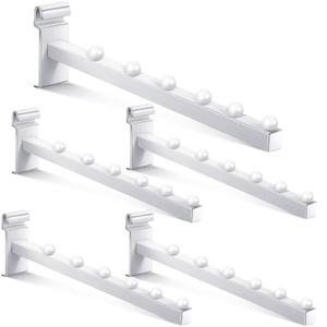 Oudain 5 Pack 6 Ball Gridwall Waterfall Hooks, Metal Gridwall Accessories Grid Wall Waterfall Faceout Square Tubing Display Hooks Hangers for Home Shop Retail Clothing Display (White)