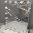 FENCHILIN Vanity Mirror with Lights, Hollywood Lighted Makeup Mirror with 15 Dimmable LED Bulbs for Dressing Room & Bedroom, Slim Metal Frame Design, White (White-usb+typec Charging)