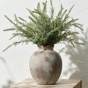 SIDUCAL Ceramic Decorative Flower Vase | 7.48 Inch Pottery Rustic Farmhouse Boho Vase for Home Decor, Table, Living Room, Bathroom, Coffee Desk, Shelf, Mantel Decoration, Wedding, Terra