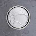 6 inch brushed circular shower floor drain, concealed tile-in installation, complete with sealing ring flange assembly and removable drain cover plate, SUS stainless steel