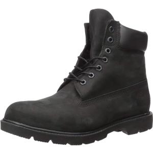 Timberland Men's 6 Inch Basic Waterproof Boots with Padded Collar (9 Wide, Black Nubuck V1)