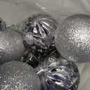 Lulu Home Christmas Ball Ornaments, 34 Ct 1.57" Pre-Strung Hanging Ornament Decorations, Xmas Shatterproof Plastic Balls for Holiday Party Wreath Garlands Trees, Silver