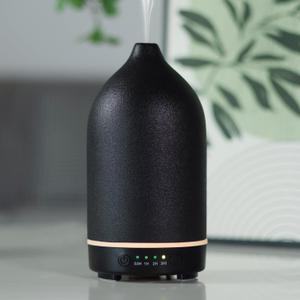 Ultrasonic Essential Oil Aromatherapy Diffuser - Cool Mist Diffuser 100ml with Waterless Automatic Shut-Off Protection&7 Color LED Light Cycle Changing for Home Yoga SPA (Black)