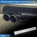 Motoforti 76mm 3" OD Stainless Steel Straight Mandrel Pipe Tube 30" Length Car Tubing Piping with Double Cutted and Expand-on Ends Surface Polishing Silver Tone