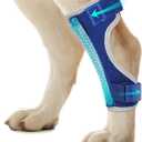 Dog Leg Braces for Back Leg Hock and Ankle Joint Support Brace for Weak Rear Legs with 2 Metal Strips, Reflective Edging for Sprain, Injury, Arthritis, Wound Recovery, Blue, L