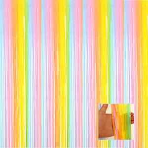 Rainbow Foil Curtain Backdrop, 4 Pack