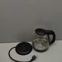 Elite Gourmet EKT1001 Electric 1.0L BPA-Free 1100W Glass Kettle Cordless 360 Base, Stylish Blue LED Interior, Handy Auto Shut-Off Function  Quickly Boil Water For Tea & More, Black