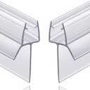 2-Pack Butecare Frameless Shower Door Bottom Seal with Long Sweep for Glass Doors Stop Shower Leaks and Create a Water Barrier (3/16 x 36)