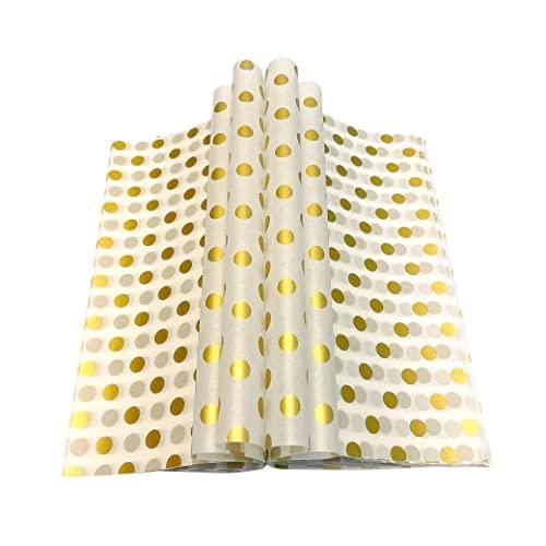 Suiwen Gold Dot Wax Paper Sheets Deli Wraps Tray&Basket Liner Deli Paper Wax Paper Baking Paper Colored Parchment Paper Greaseproof for Food (300)