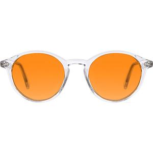 TIJN Blue Light Blocking Glasses Men Women Vintage Thick Round Rim Frame Eyeglasses (14. ( Strengthen Protect- Amber Lens) Clear)