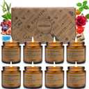 7 Pack Candles for Home Scented, Aromatherapy Jar Candle Gifts for Women, Natural Soy Wax Amber Candle Set, Scented Candles Set for Birthday Valentine Mother's Christmas Day Present