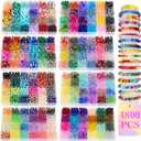 XSEINO 192 Colors 4800pcs 8mm Dream Candy Colorful Series Glass Beads Bracelet Making Kit,8 Box Different Unique Styles Crystal Bead for Making and DIY Crafts