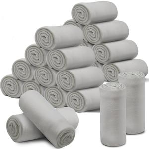 24 Pcs Fleece Blankets Bulk 60 x 50 in, Soft Lightweight Throw Blankets in Bulk Large Cozy Wool Blankets for Wedding Use, All Season, Gifts & Home, Homeless Men Women (Gray)