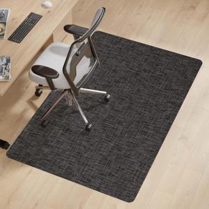Office Chair Mat for Hardwood & Tile Floor, 46" x 60" Anti-Slip Desk Chair Mat, Easy Glide Floor Protector for Rolling Chairs, Floor Mat for Office Chair for Home Office (Black)