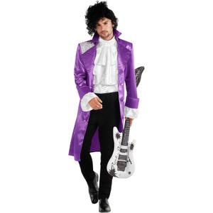 Morph Purple Pop Star Costume Men With Jacket And Wig, Musician Costume Adult, Halloween Costumes For Men (Large)