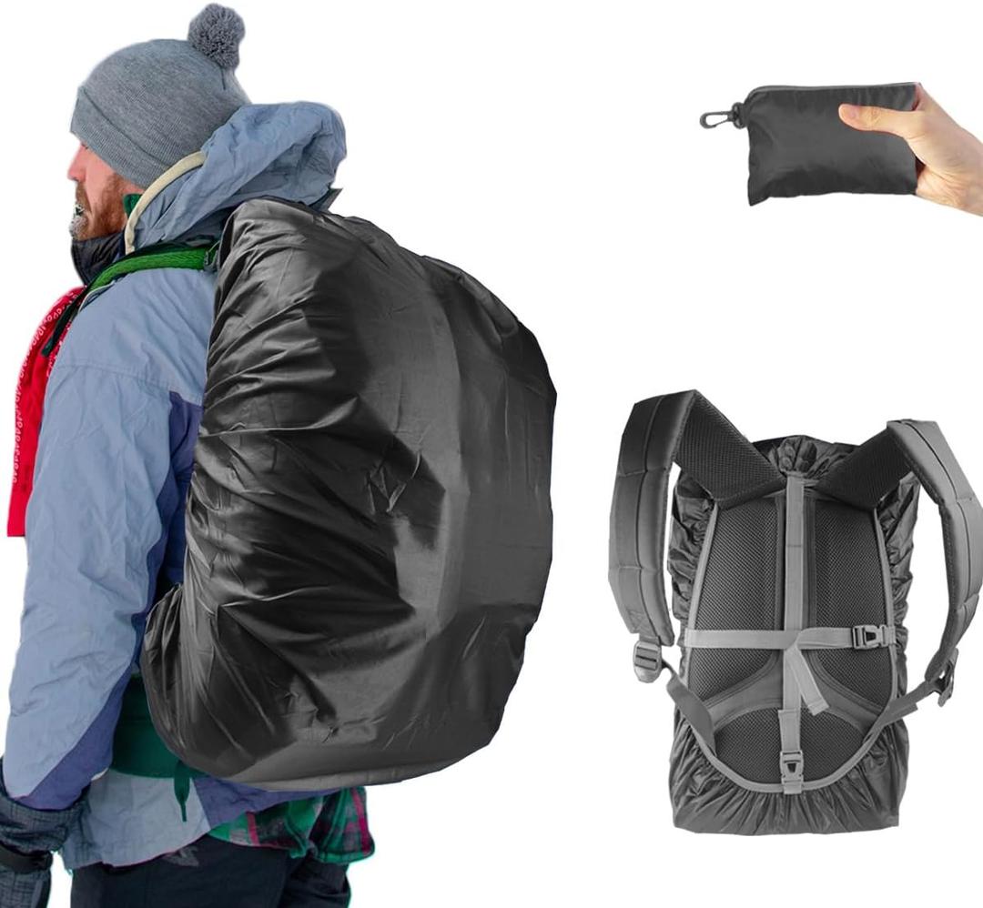 Frelaxy Waterproof Backpack Rain Cover, 10000mm Waterproof Level, Upgraded Ultra-Strong Multilayer Structure, Antislip Cross Buckle Strap, Ultralight Compact Portable, for Hiking, Camping, Traveling (XXL (For 65L-90L backpack), Black)