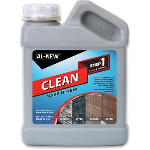 AL-NEW Step 1 Clean | Cleaning Solution for Outdoor Patio Furniture, Garage Doors, Window Frames, Exterior Lights & Fencing (16 Ounce)