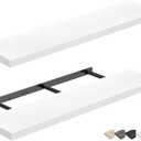 QEEIG Floating Shelves for Wall 35.4" Long - Wall Mounted Shelf Bathroom Kitchen Living Room Bedroom Farmhouse Home Decor Display Bookshelf Large 35.4 x 9.3 inch Set of 2, White (008-90W)