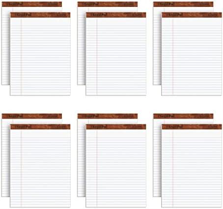 TOPS 8.5 x 11 3/4 Legal Pads, 12 Pack, The Legal Pad Brand, Wide Ruled, White Paper, 50 Sheets Per Writing Pad, Made in the USA (7533)