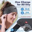 Headband Headphones Bluetooth Headband for Side Sleeper, 14 Hour Playtime, Wireless Headband with HD Stereo Speakers for Workout,Running,Yoga, Ideal Gifts for Men, Women, Teens, Grey