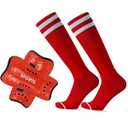 STLTYYP Soccer Shin Guards and Socks for Kids Youth Lightweight Protective Defender Gear for 4-18 Years Old Toddler Children Boys Girls Soccer Equipment(L, Red)