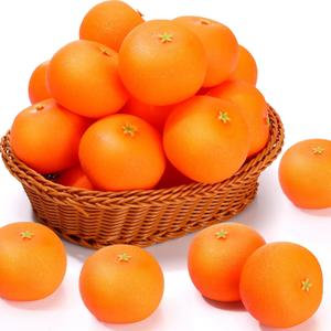24 Pcs Fake Oranges Faux Oranges Artificial Fruits for Decoration 3 Inch Mini Lifelike Decorative Fruits for Bowls Decor Table Centerpieces Home Kitchen Party Decor (Orange)