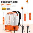 Battery Powered Backpack Sprayer 4.2 Gallon, 120 PSI Electric Backpack Sprayer, Compatible with DeWalt 20V Battery, 1 GPM High Flow Garden Sprayer with 2 Wands & 5 Nozzles for Lawn Yard Care