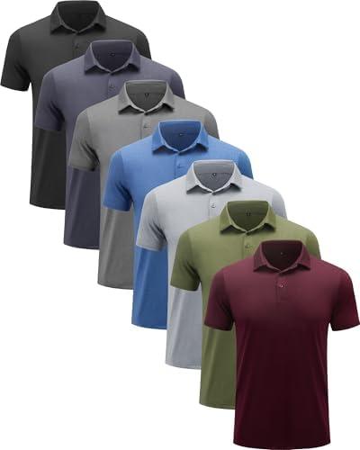 BALENNZ Golf Polos for Men Quick-Dry Athletic Mens Polo Shirts Short Sleeve Summer Casual Moisture Wicking Golf Shirt, Large