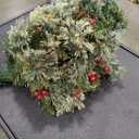 HiBean 1  Small Christmas Tree Urn Filler, 30 Inch Pre-lit Artificial Xmas Tree with 50 LED Lights, Realistic Carolina Pine Cones and Red Berries for Pathway, Porch, Driveway, Yard (Red)