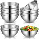 Honeydak 12 Pcs 304 Stainless Steel Mixing Bowls with Graduations, Salad Bowls Metal Serving Reusable Baking Food Storage Containers for Baking, Cooking, Salads, Soups, Ice Cream, Noodles (40 oz)