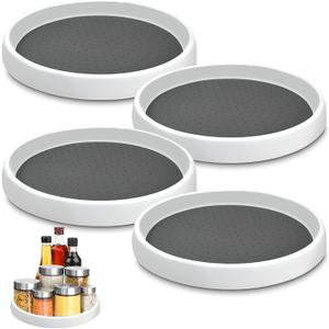 Lazy Susan Organizers, 10'' Set of 4, Non-Skid Lazy Susan Turntable for Cabinet, Pantry Storage, Kitchen, Refrigerator Organizing, Rotating Spice Rack
