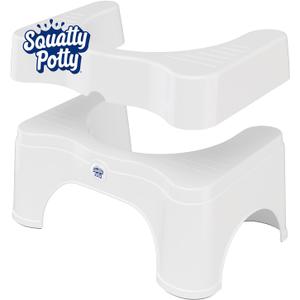 Squatty Potty The Original Bathroom Toilet Stool - Adjustable 2.0, Convertible to 7" or 9" Height with Removable Topper for Adults and Kids White