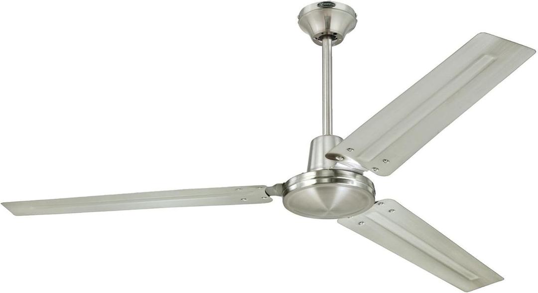 Westinghouse Lighting 7861400 Industrial 56-Inch Indoor 3 Blade Ceiling Fan in Brushed Nickel, Steel Blades, Wall Control