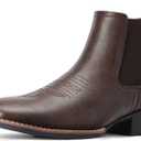 Western Cowboy Boots for Men - Mens Square Toe Chelsea Boots Ankle Cowboy Boots for Men Casual Retro Stylish Boots, 9 Mens