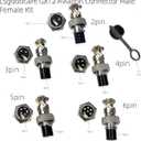 Lsgoodcare 60Pcs 2Pin 3Pin 4Pin 5Pin 6Pin 12mm GX12 Thread Male Female Panel Metal Aviation Wire Connector Plug Assortment Kit with Aviation Caps