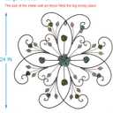 Phaxth 24" Metal Flower Wall Art Decor with Rust Leaf, Large Scroll Outdoor Wall Art Decor