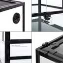 REPTI ZOO Reptile Glass Terrarium, 18" x 18" x 24" Front Opening with Double Hinge Door & Top Screen Ventilation, 30 Gallon Tank Large Reptile Terrarium (Knock-Down)